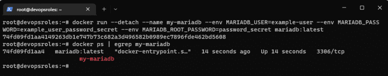 Install Mariadb Via The Docker Container Devopsroles Com Free